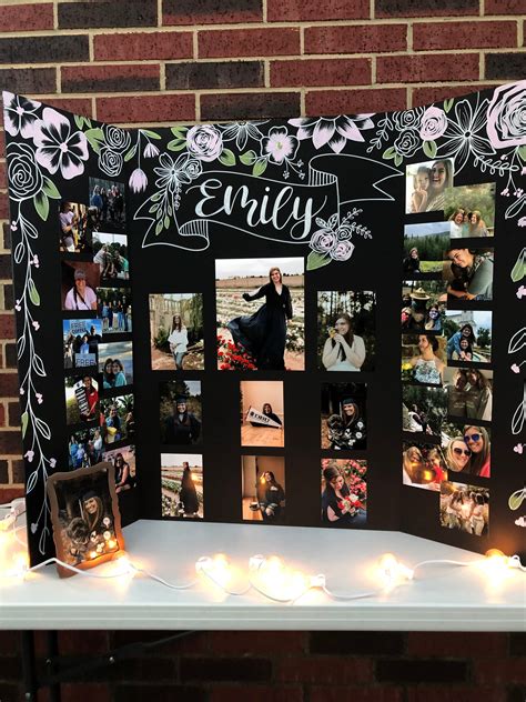 display pictures at graduation party|senior graduation picture board ideas.